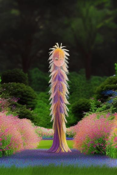 Giant Lawn Gnome in Fairycore Magical Realism