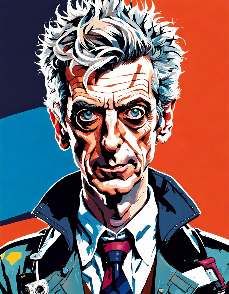 Doctor Who Portrait in Tank Girl Style