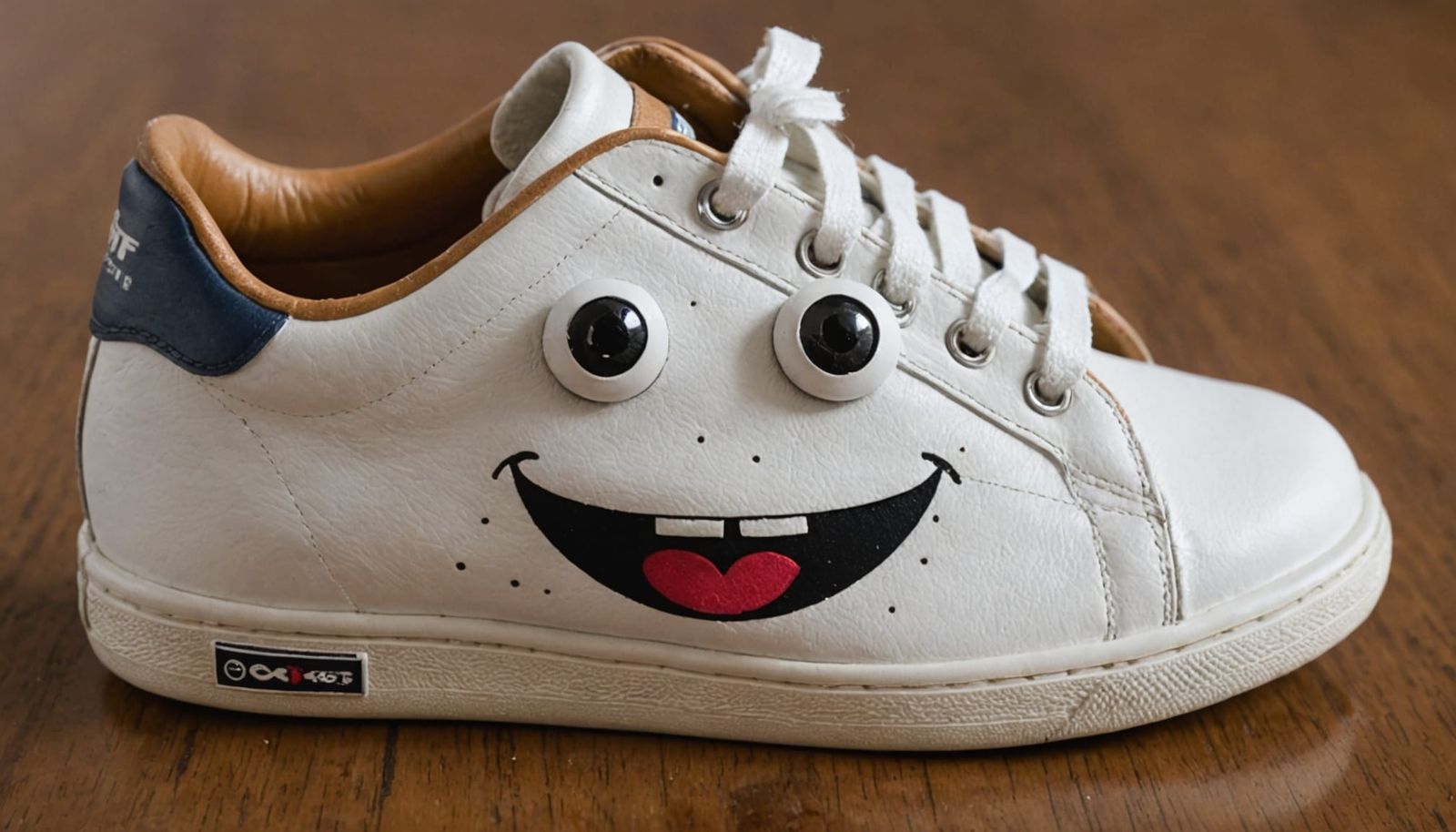 Whimsical Shoe Character with Expressive Face