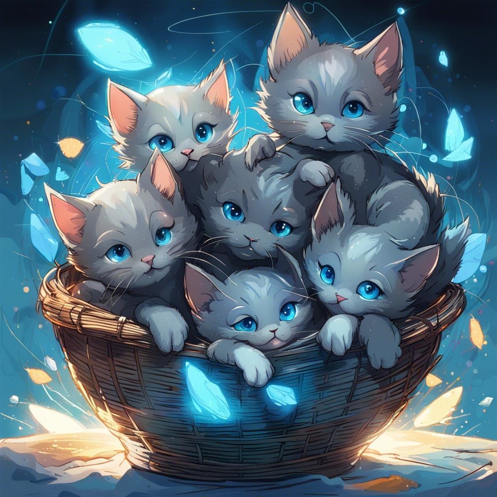 Cute Constellation Kittens in Deep Colors