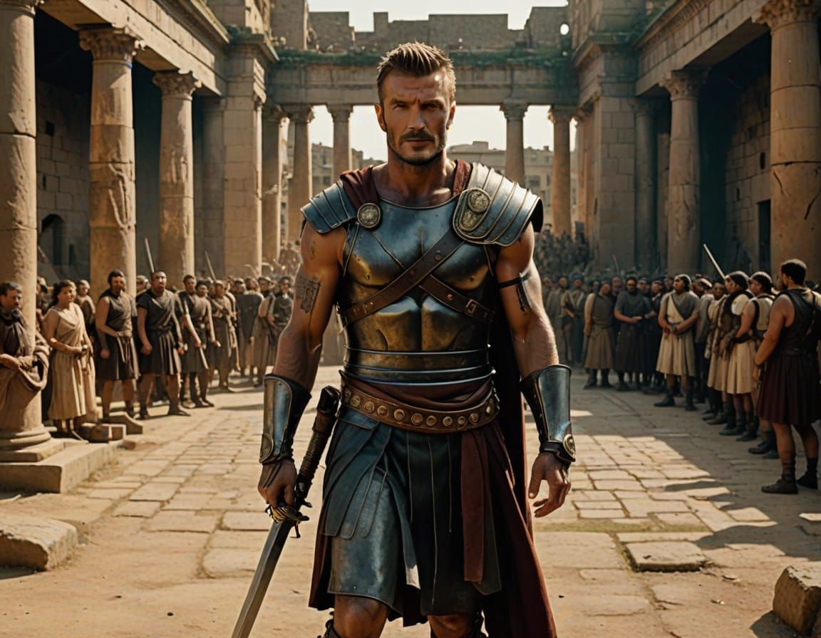 Spartacus in Ancient Roman Arena, Cinematic Film Still