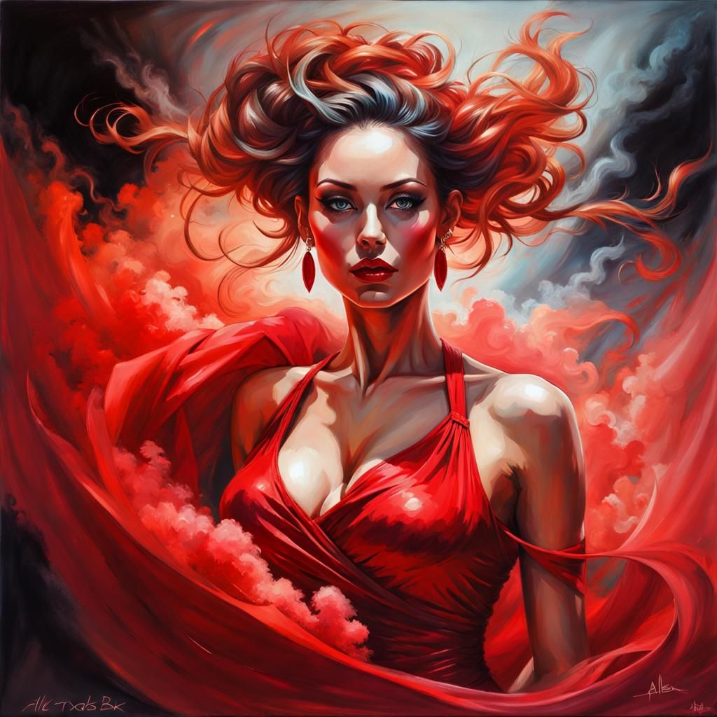 Striking Dancer Portrait in Oil Painting Style