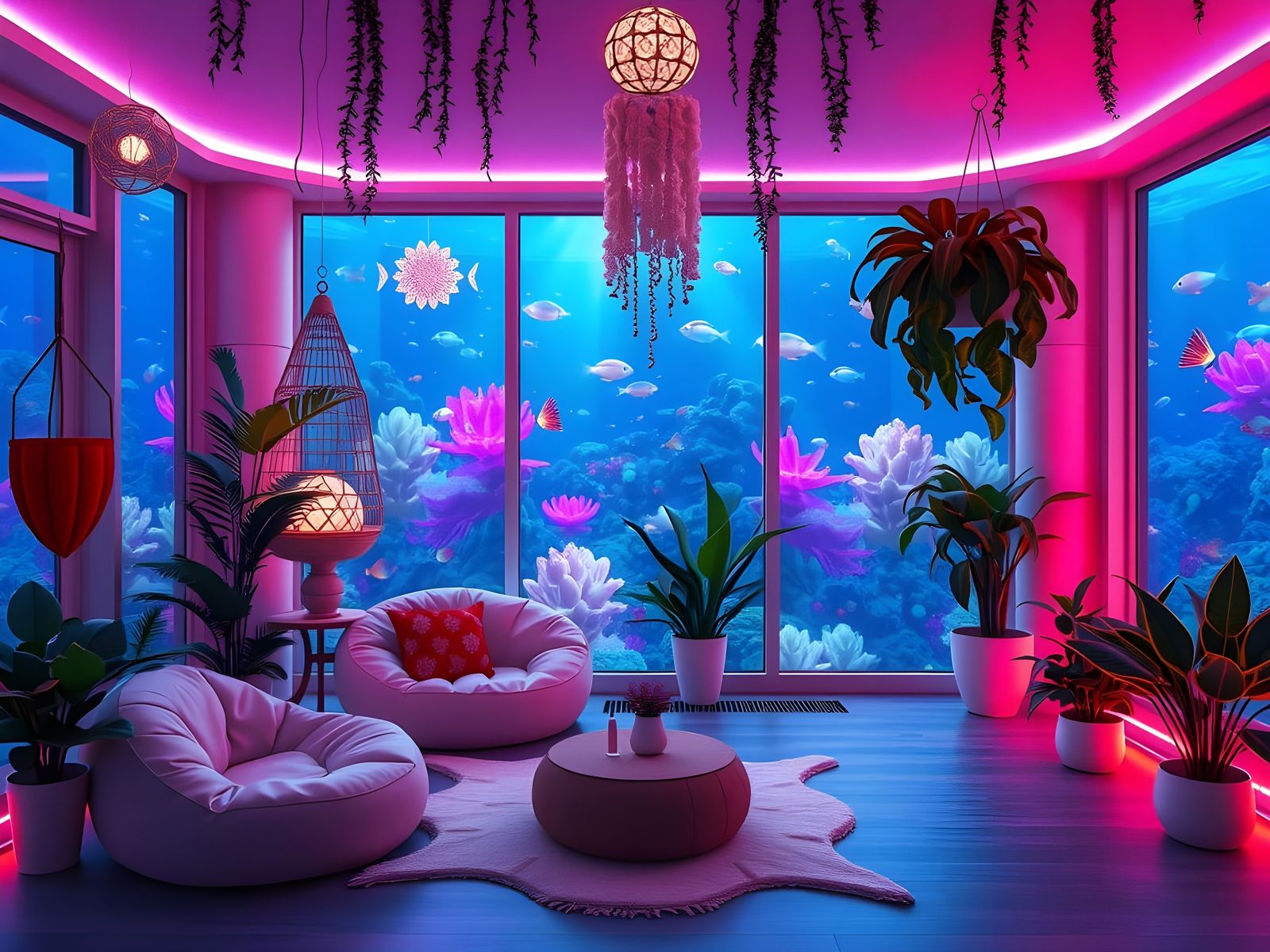 Dreamy Underwater Oasis in Enchanting Opalescent Glow