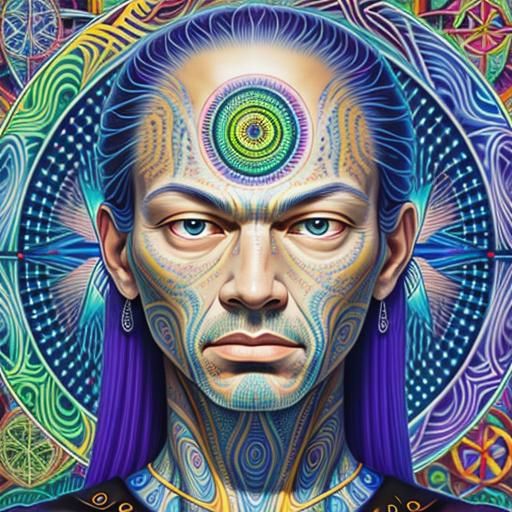 Visionary Portrait in Alex Grey Style