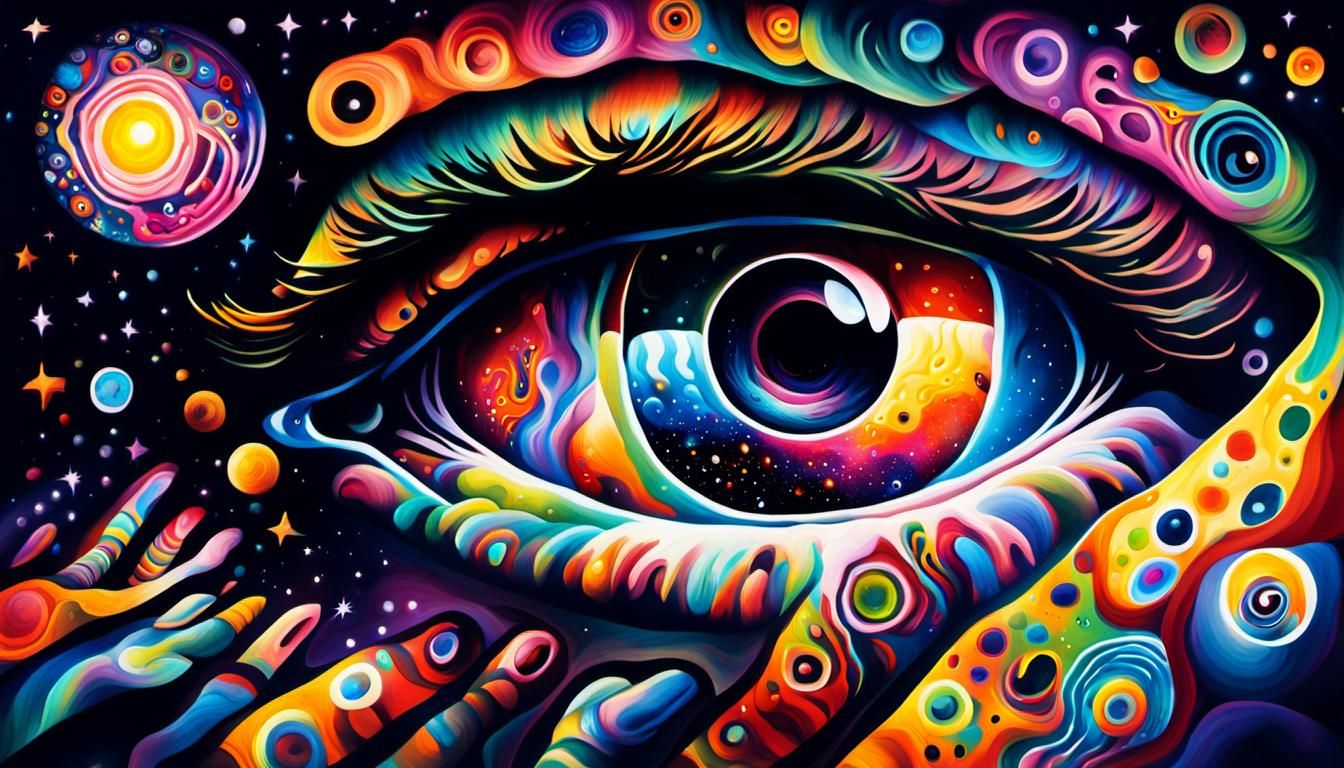 Psychedelic Eye in Space: Surreal Portrait