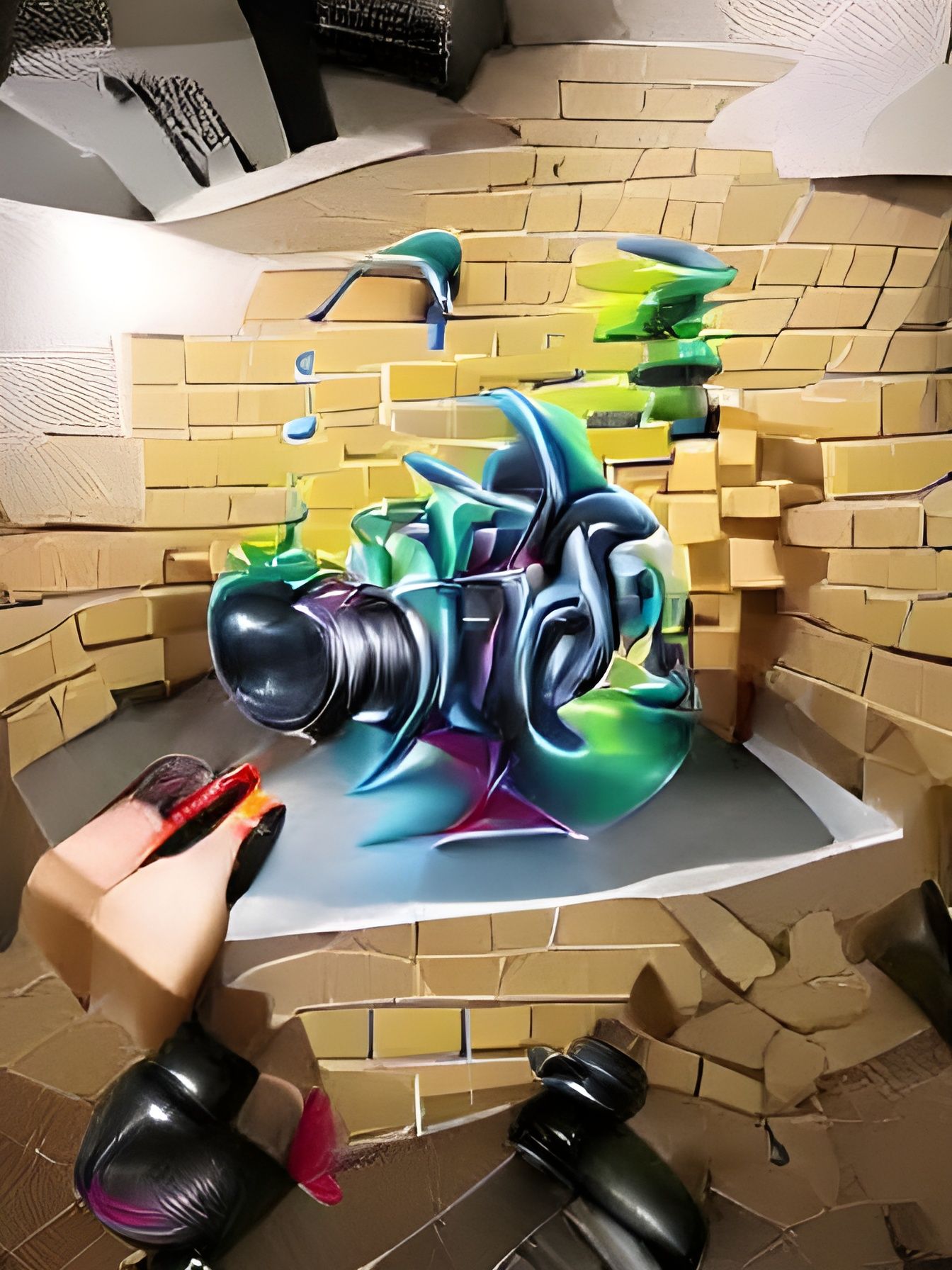 Complex 3D Graffiti Art Masterpiece