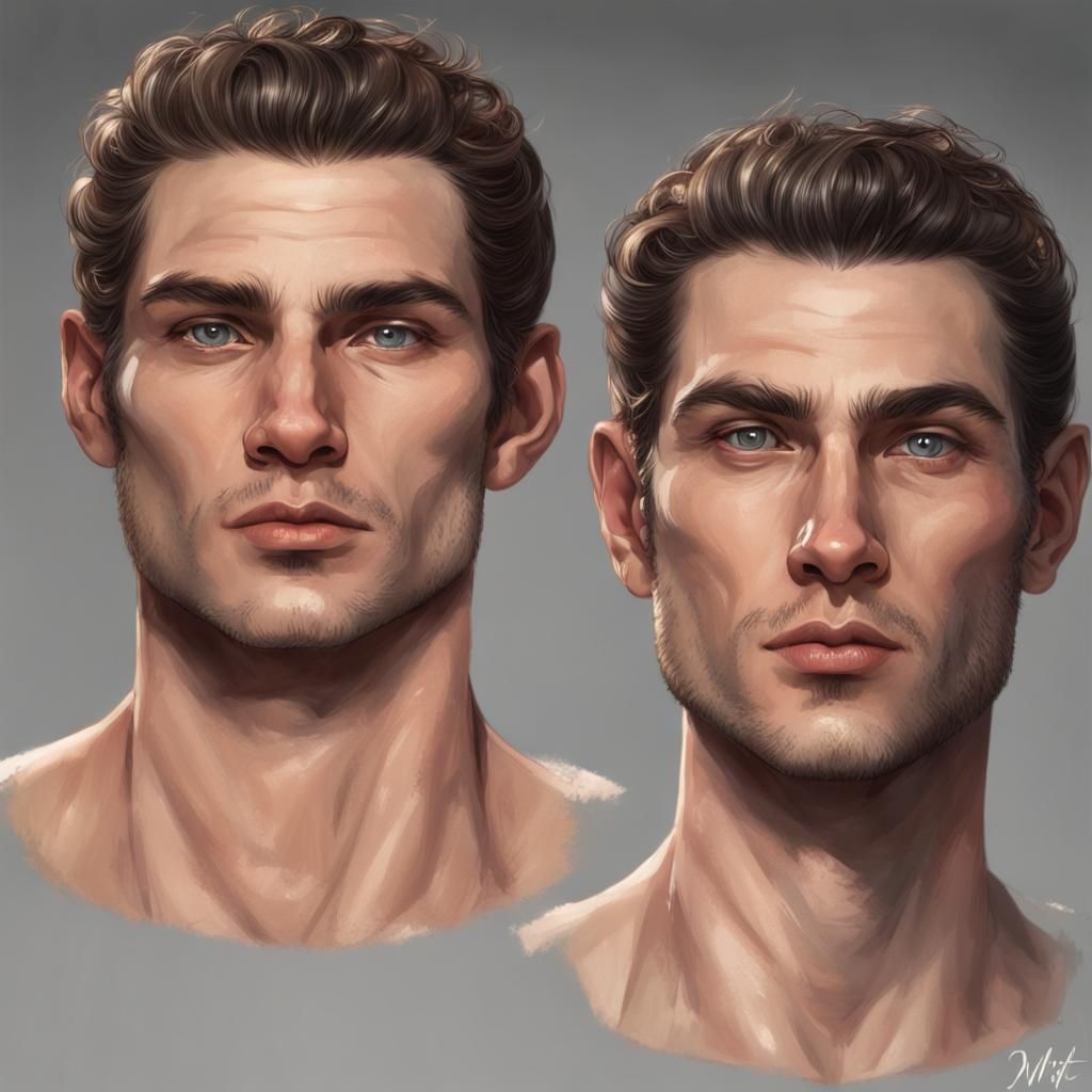 Hyperrealistic Portrait of a Man with Strong Facial Features