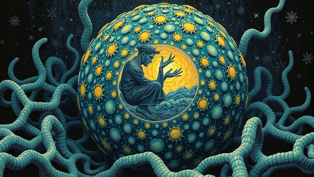 Vibrant Maximalist Mandelbulb Digital Illustration