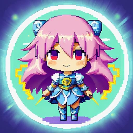 Sixteen Bit Pixel Art Chibi Wizard Goddess