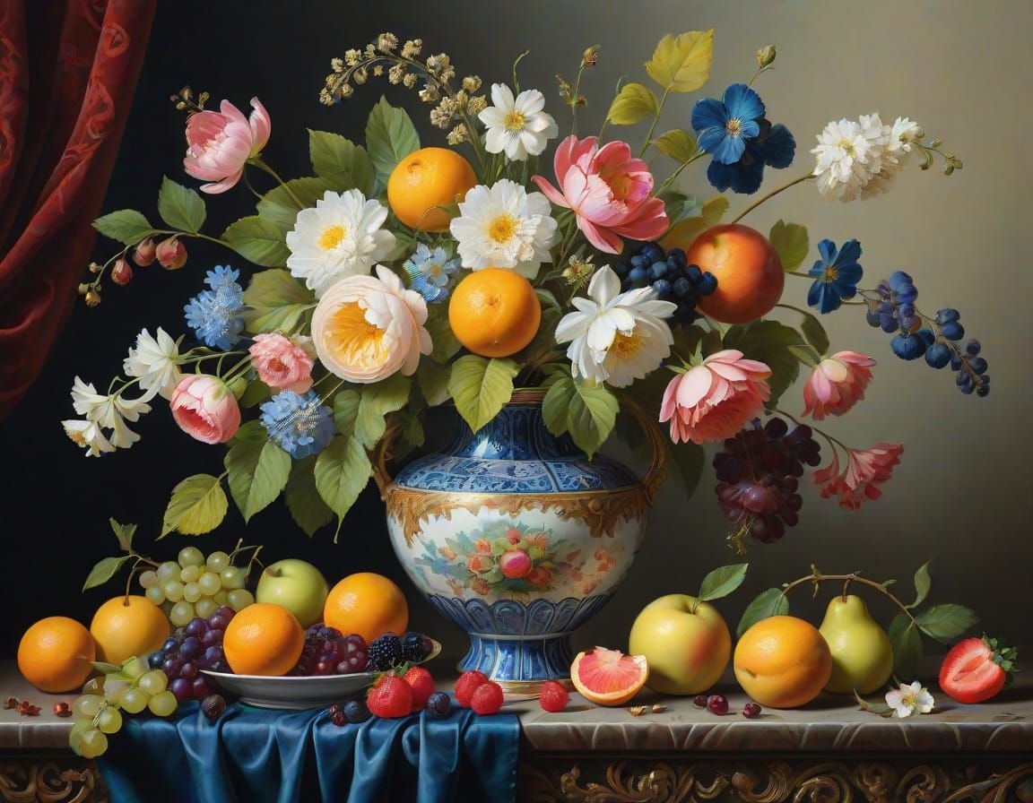 Exquisite Still Life Painting in the Style of a Dutch Master