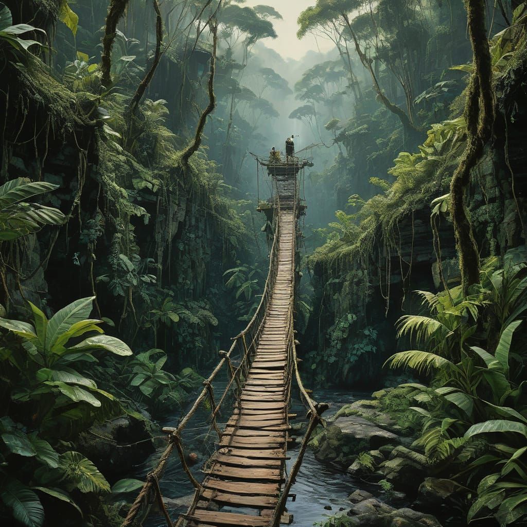 Surreal Jungle Landscape in a National Geographic Style