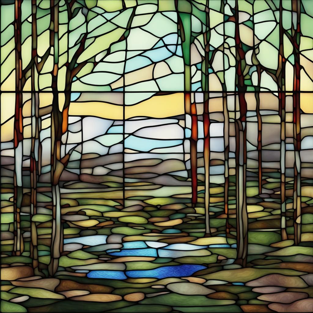 Stained Glass Art of a Quiet Bog: New Media
