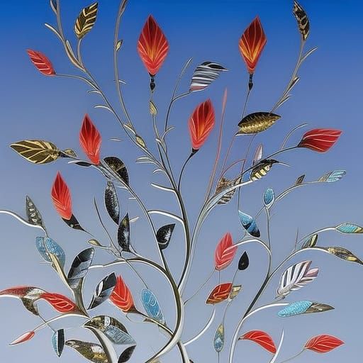 Abstract Glass Baubles and Jewels in Postmodern Style