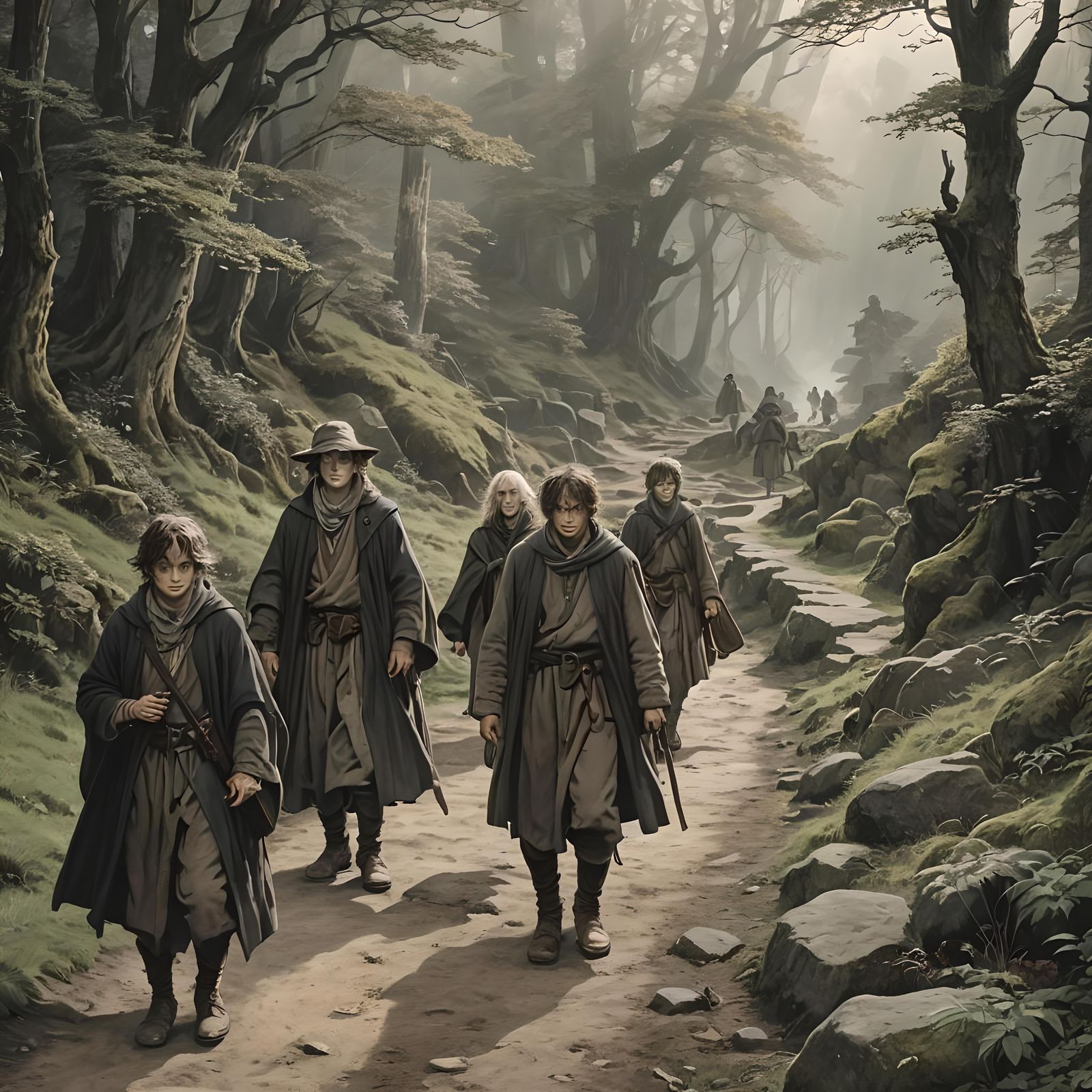 Fantasy Wizard's Volcanic Journey Inspired by Tolkien