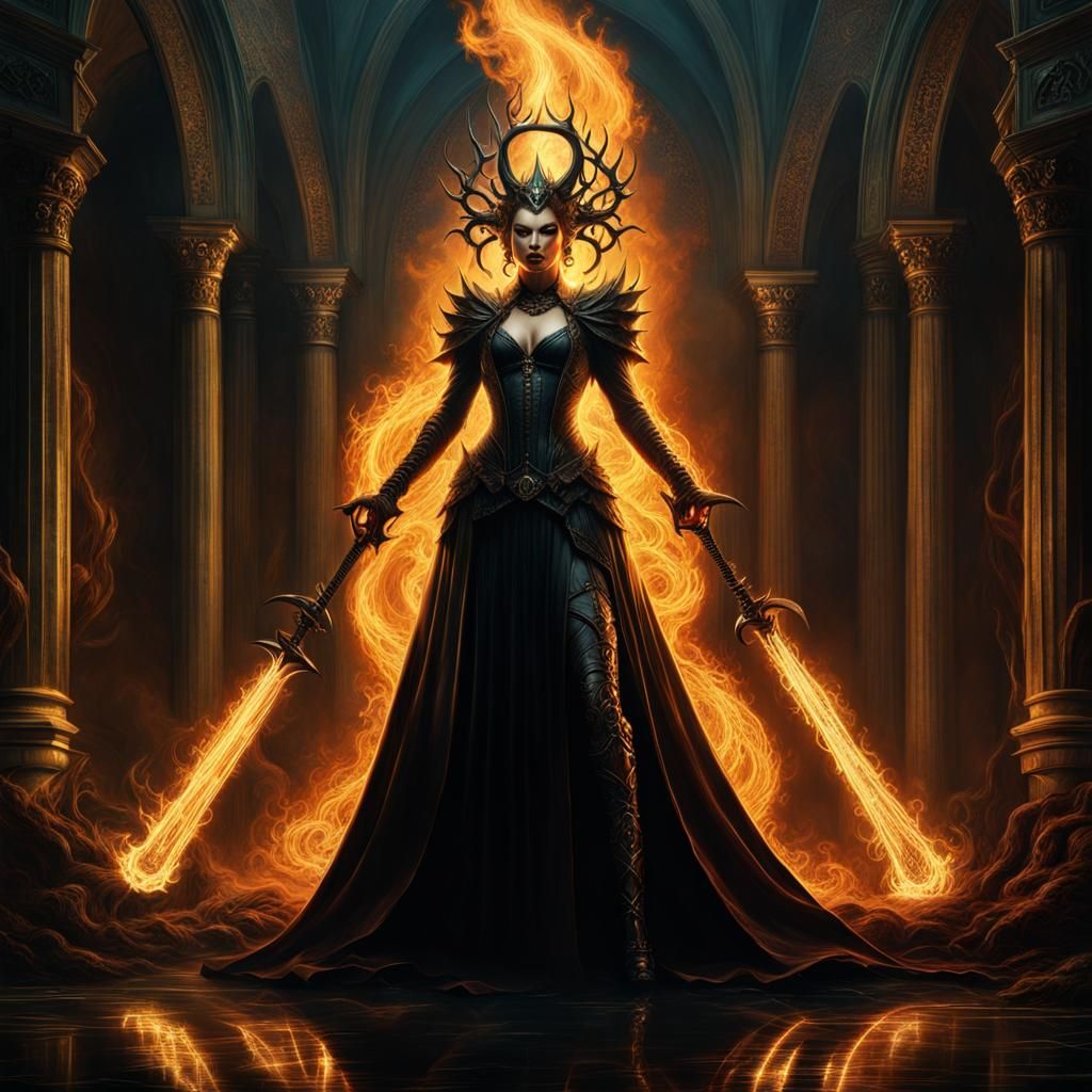 Burning Depths of Hell in Dark Fantasy Style