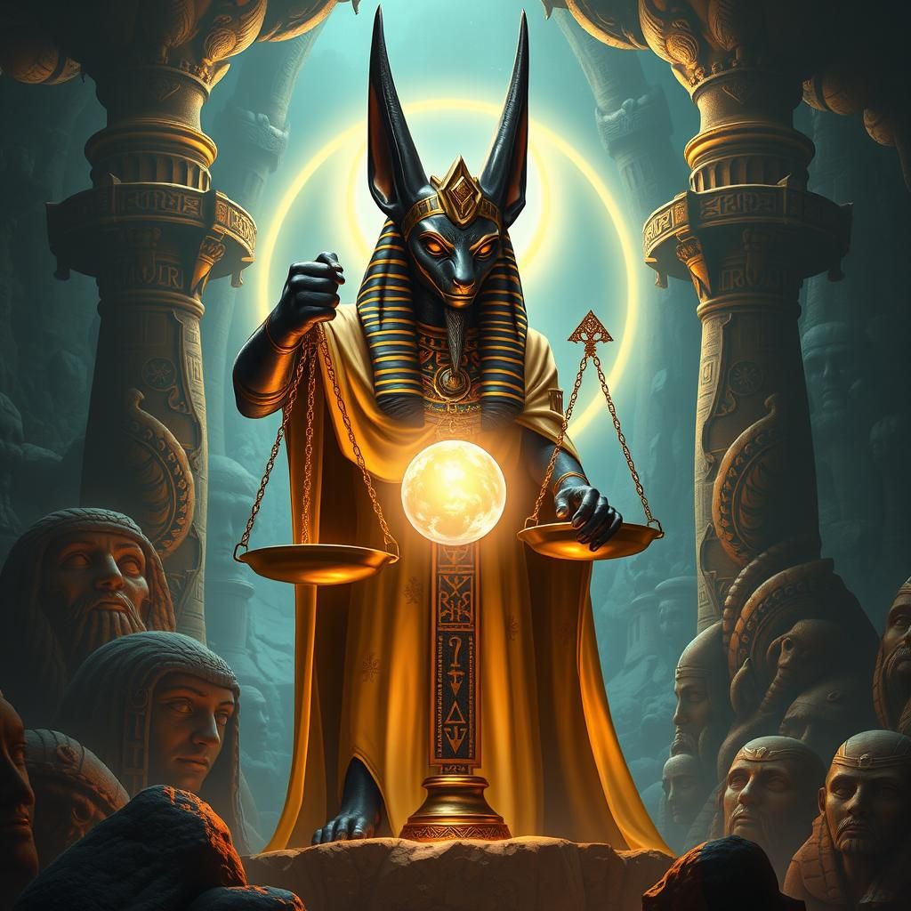 Anubis: God of Afterlife in Baroque Digital Art