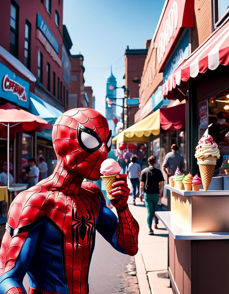 Spider-Man Eats Ice Cream