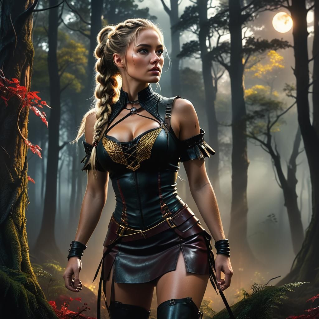 Bounty Hunter in Misty Forest: Digital Matte Painting