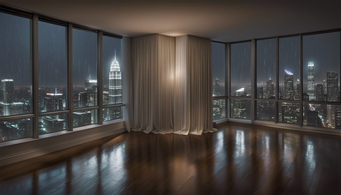 Hyperrealistic Night View from High-Rise Condo