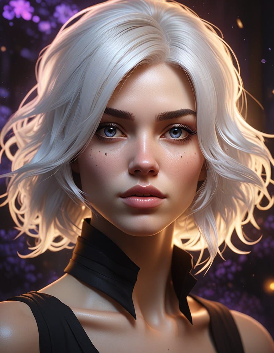 Pale Woman in Dark Fantasy Style, Digital Painting