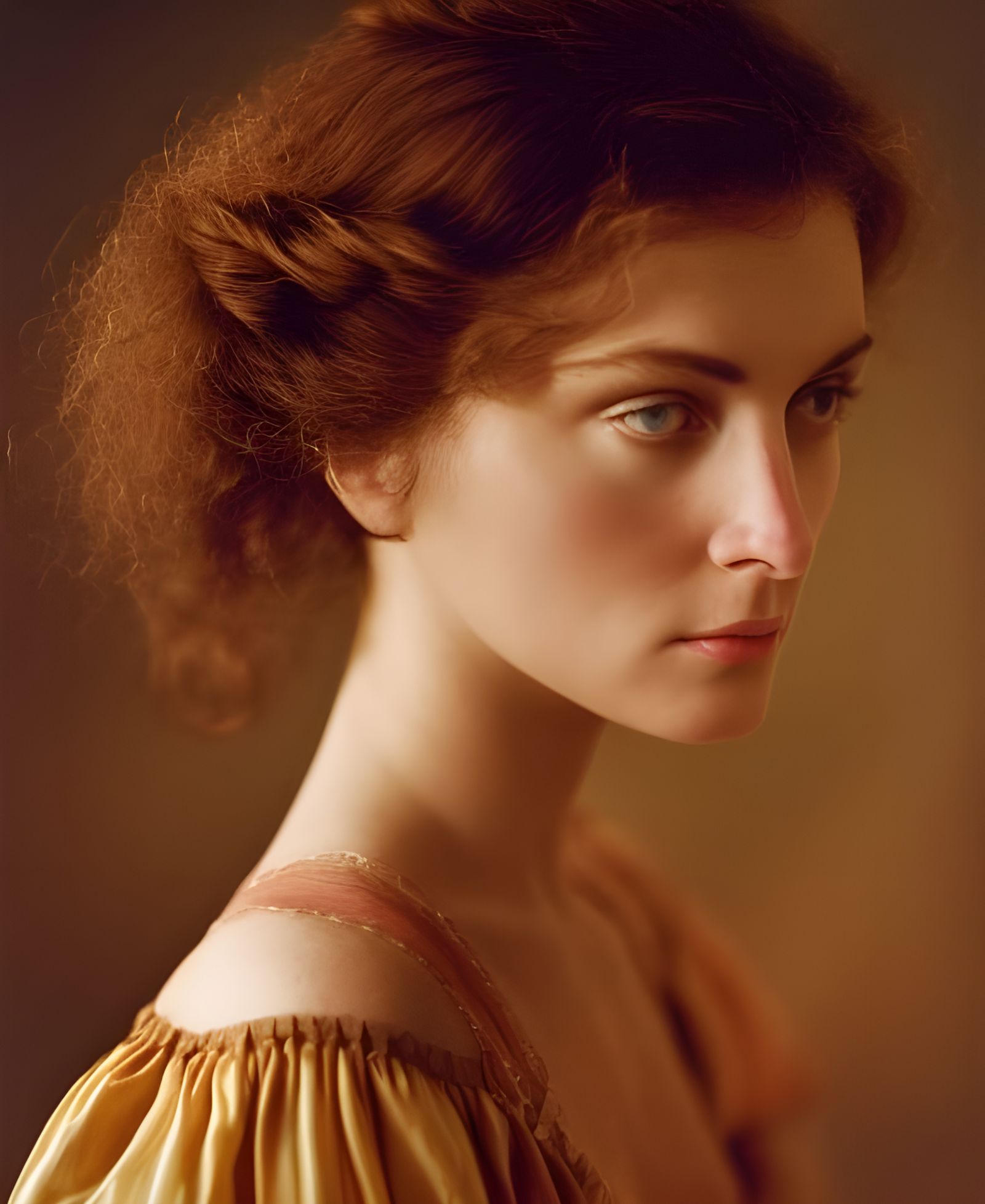 Renaissance Woman in Golden Hour Light