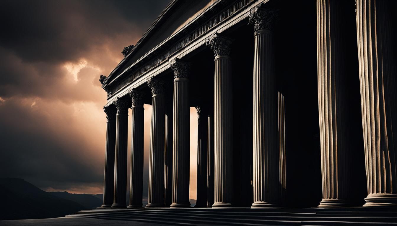 Stoic Figure in Dark Muted Colors, Hyperrealistic Art