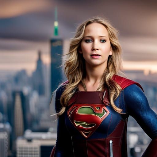 Jennifer Lawrence as Supergirl Portrait