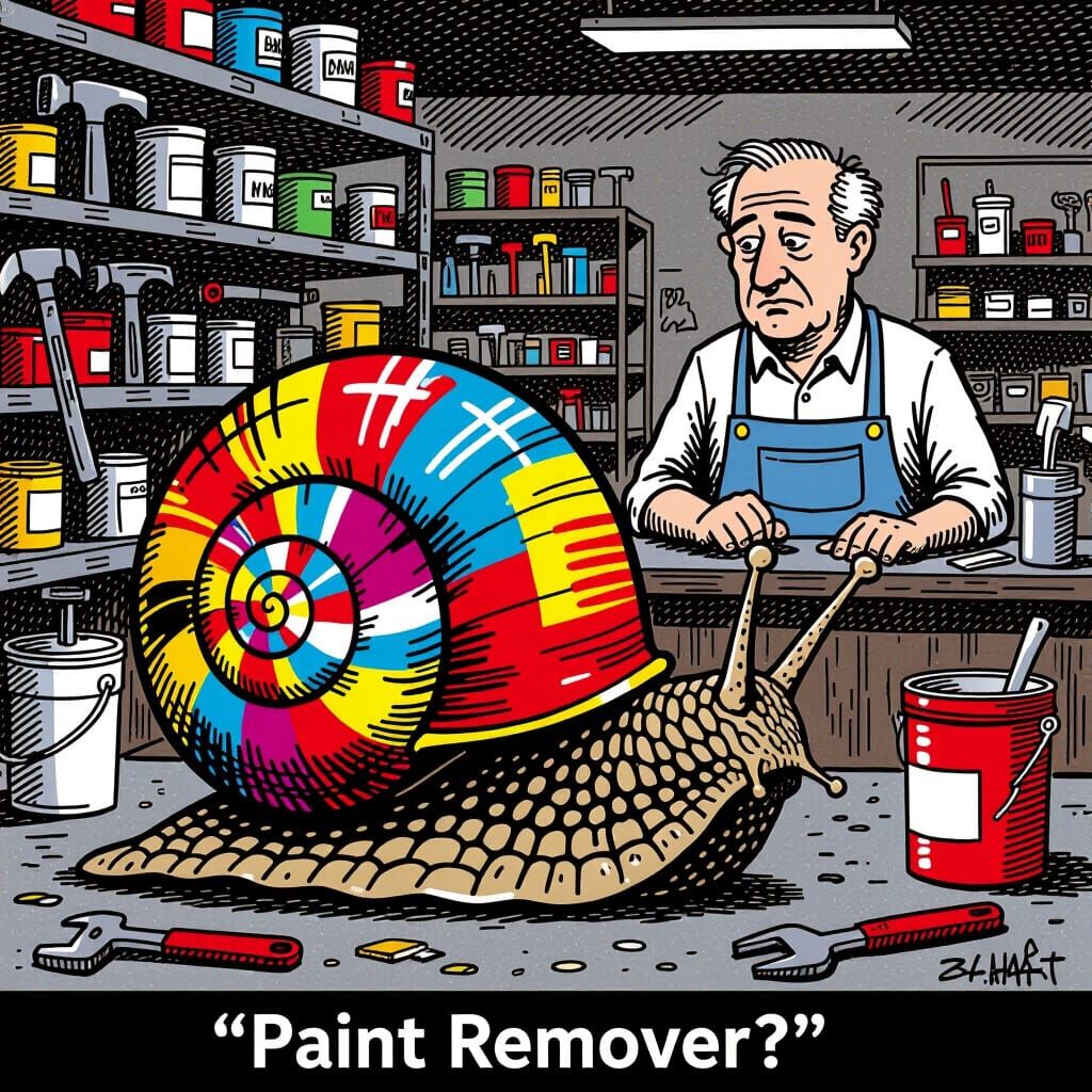Dejected Snail Seeks Paint Remover