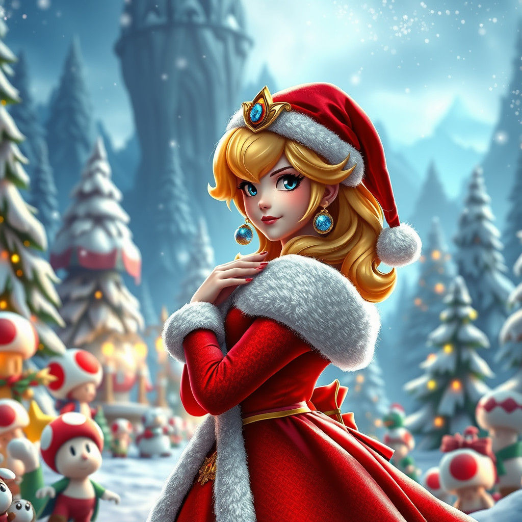 Princess Peach Christmas in Mushroom Kingdom, 3D Anime