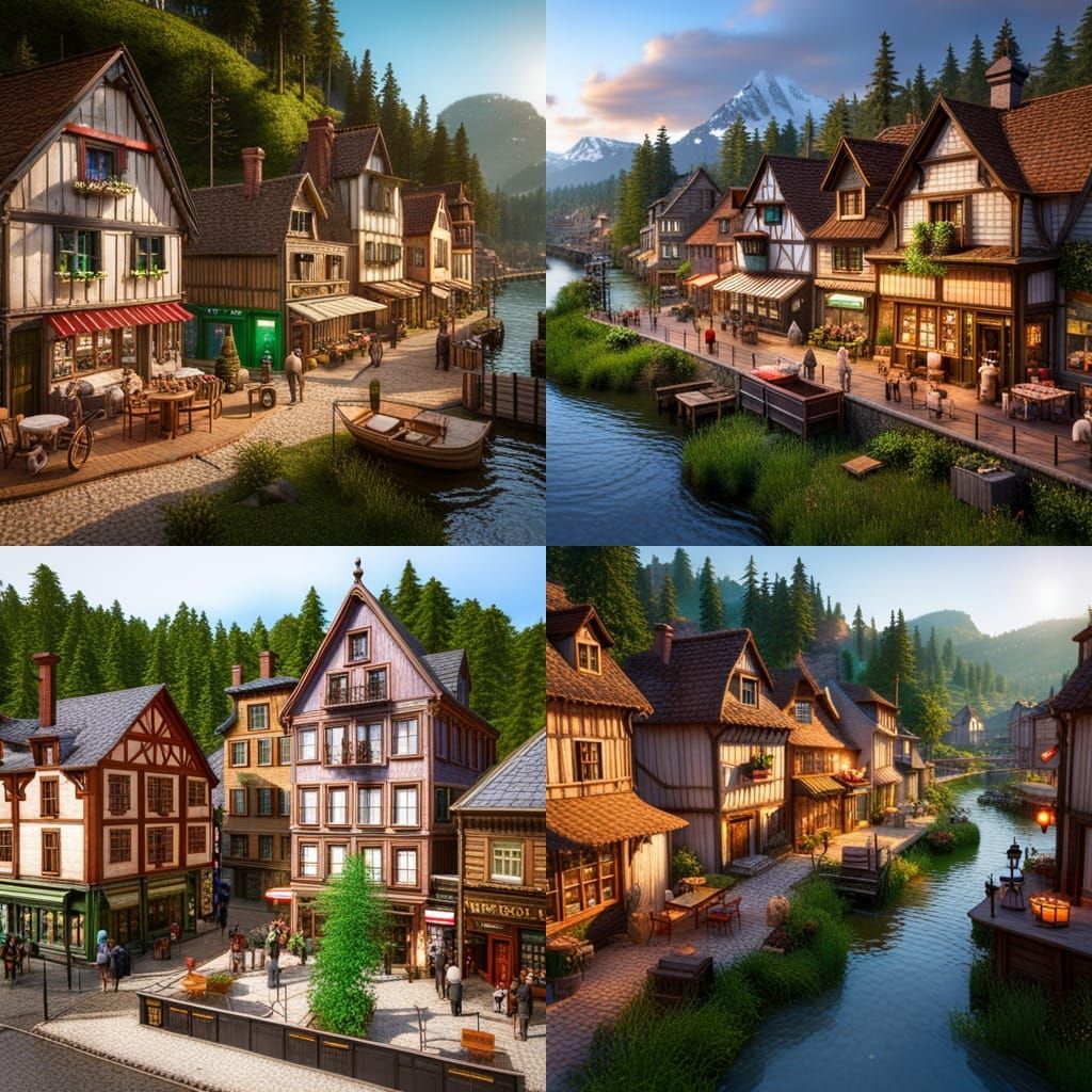 Detailed 3D Model of 1858 Town in Unreal Engine