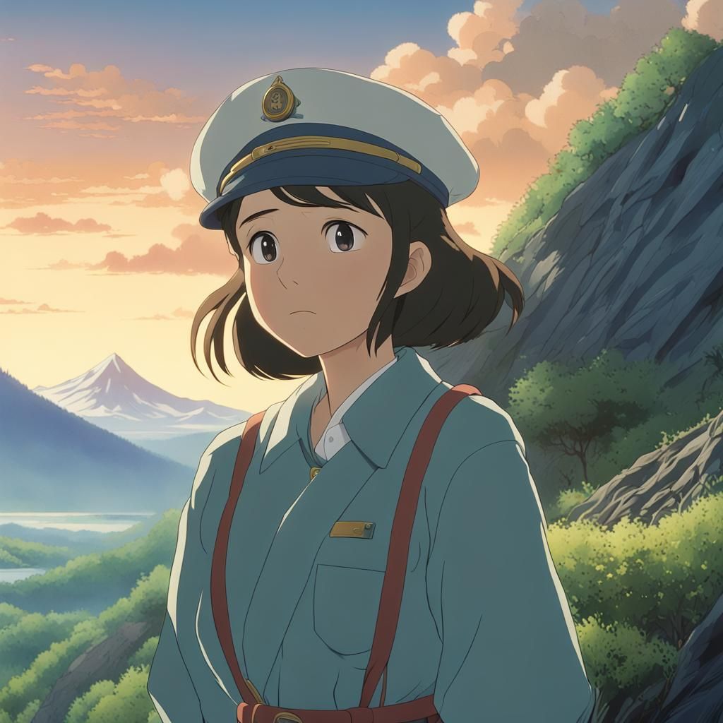 Mountain Princess in Studio Ghibli Anime Style