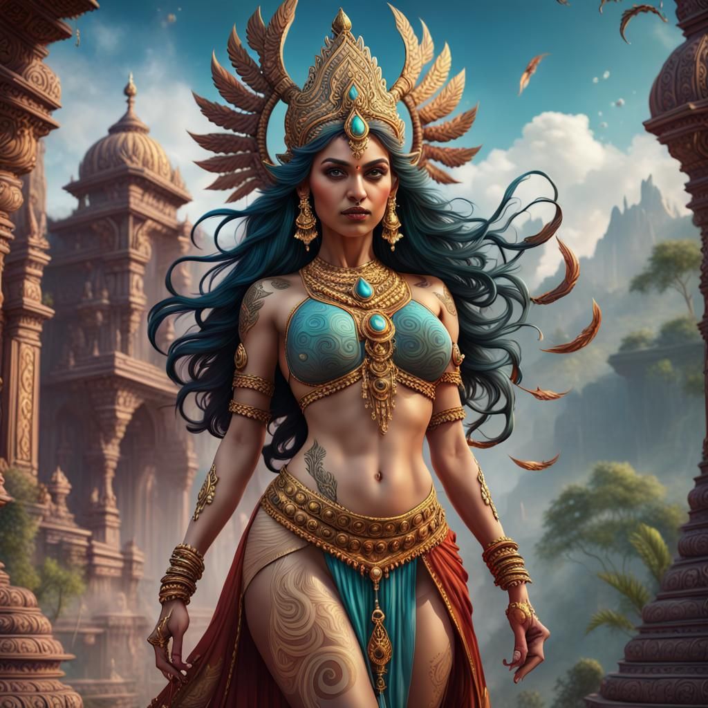 Fantasy Indian Goddess Full Body Art