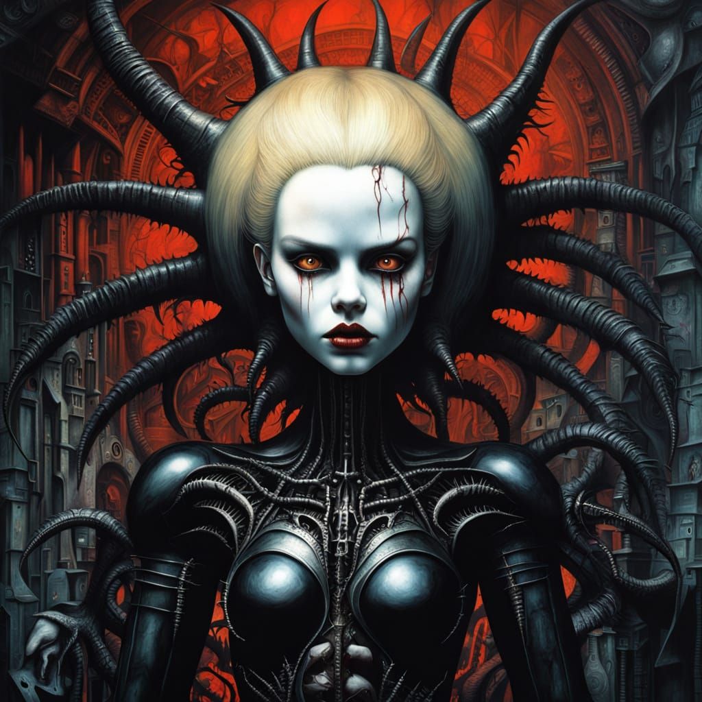 Sinister Doll with Cracked Skin in Dark Fantasy Art