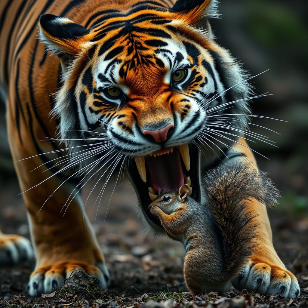 Sabre-Toothed Tiger Pounces on Squirrel in Hyperrealistic HD...