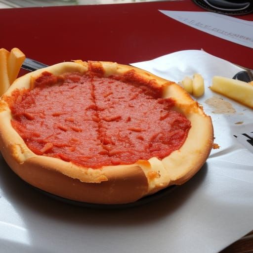 Chicago Deep Dish Pizza and Fries