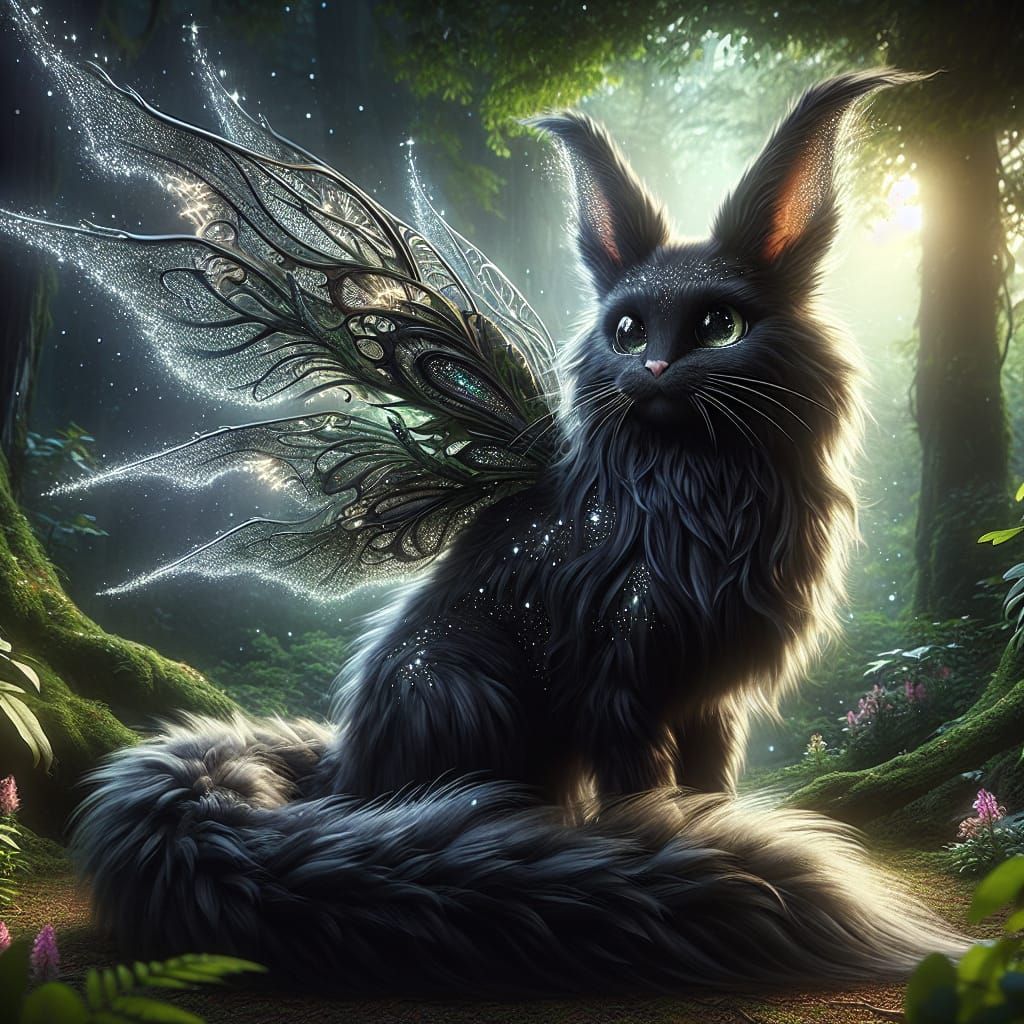 Magical elven cat/winged bunny hybrid