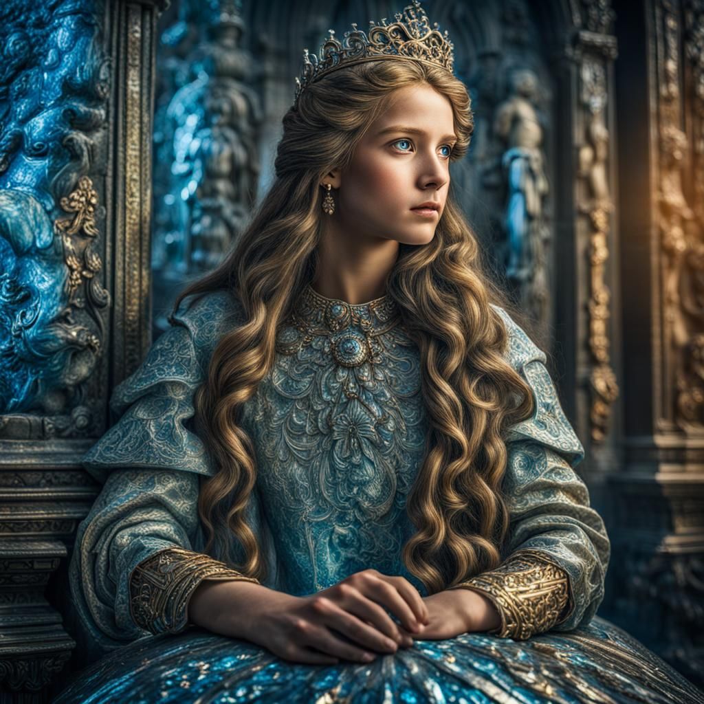 Queen of Atlantis Portrait in Holographic Scales