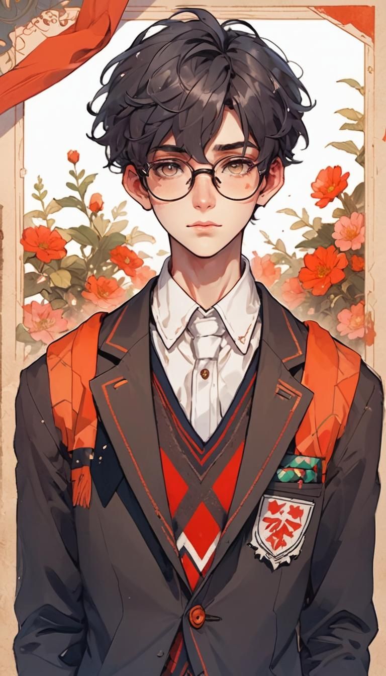 Detailed Portrait of a Boy in Argyle Sweater