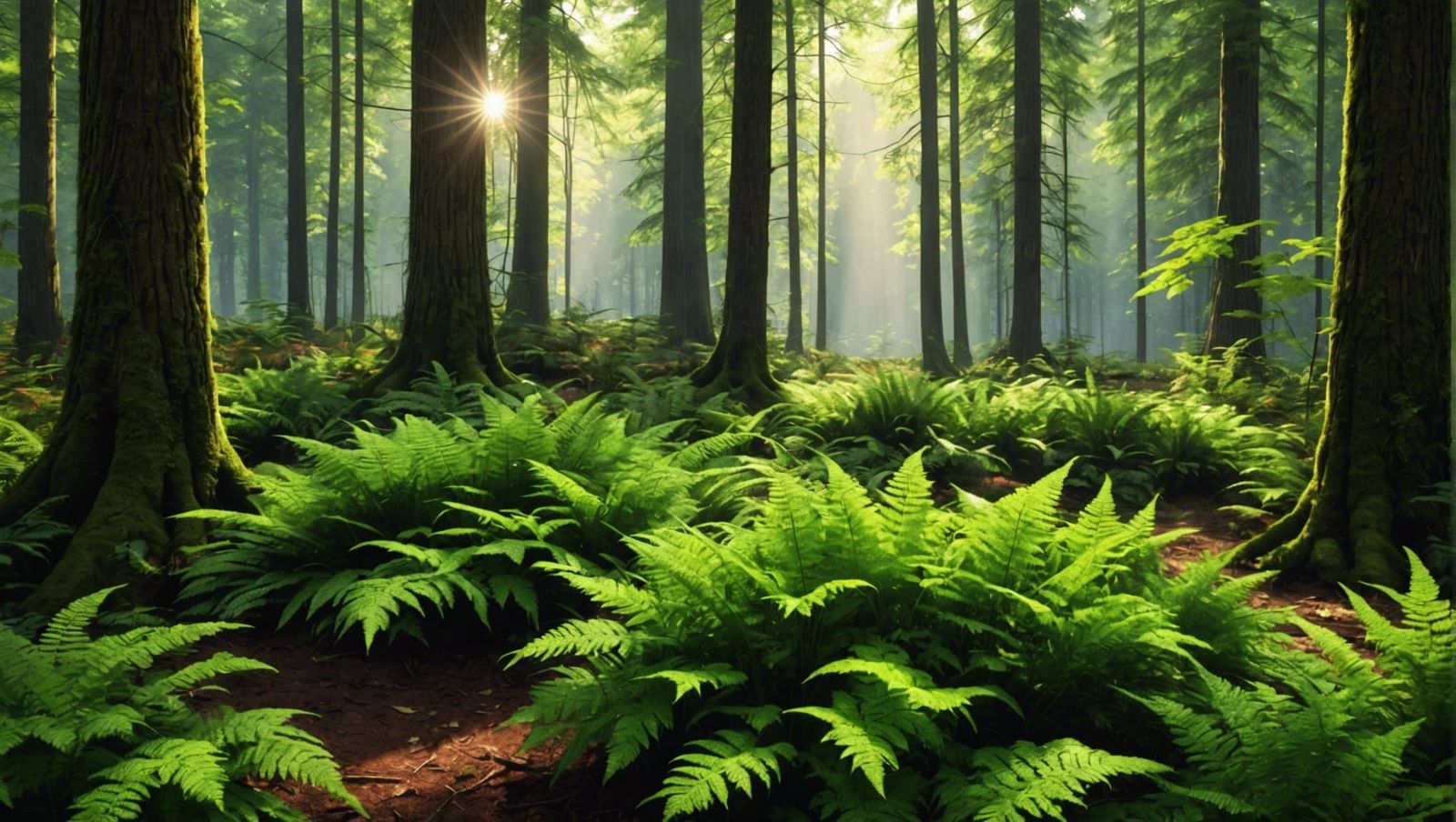 Magical Fern Forest in Photorealistic Naive Art