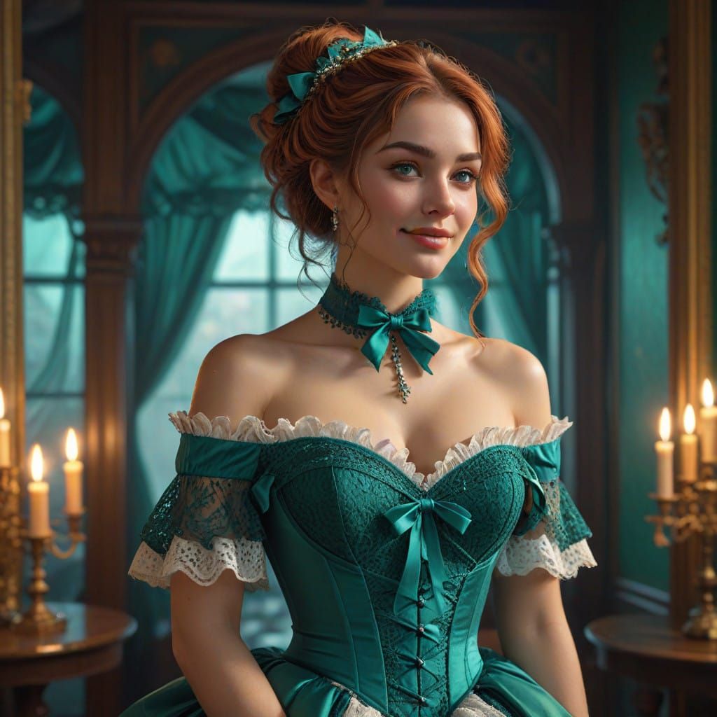 Victorian Countess in Bridgerton-Inspired Ball Gown