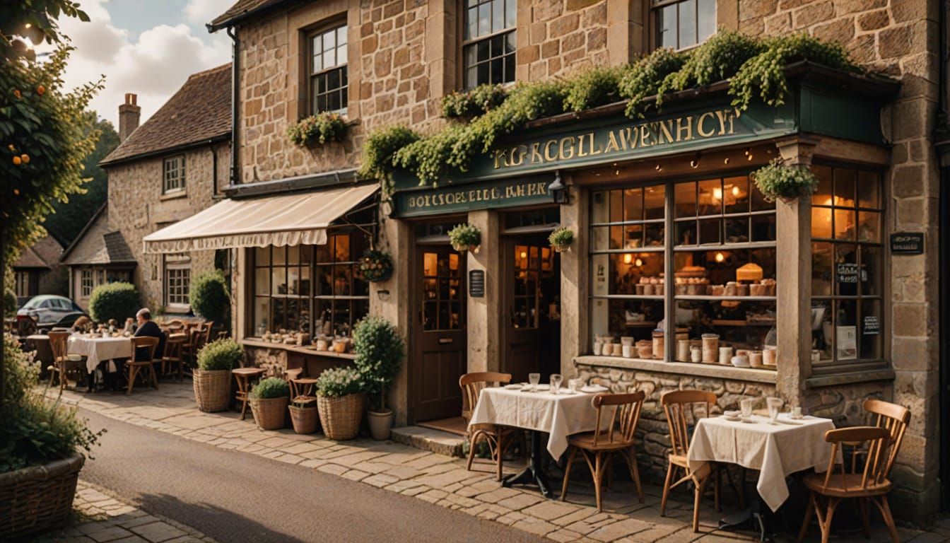 Charming English Coffee Shop with Rustic Details