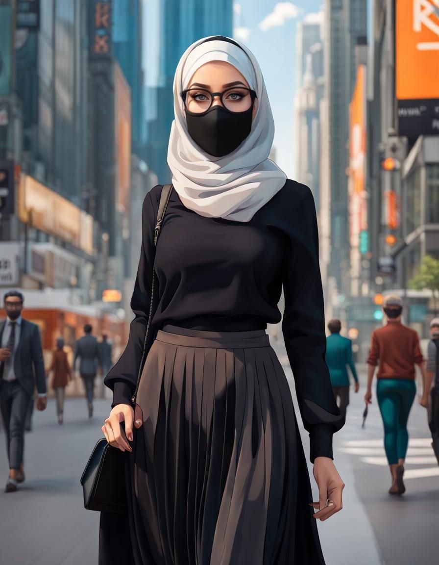 Modern Hijabi Portrait in Cityscape