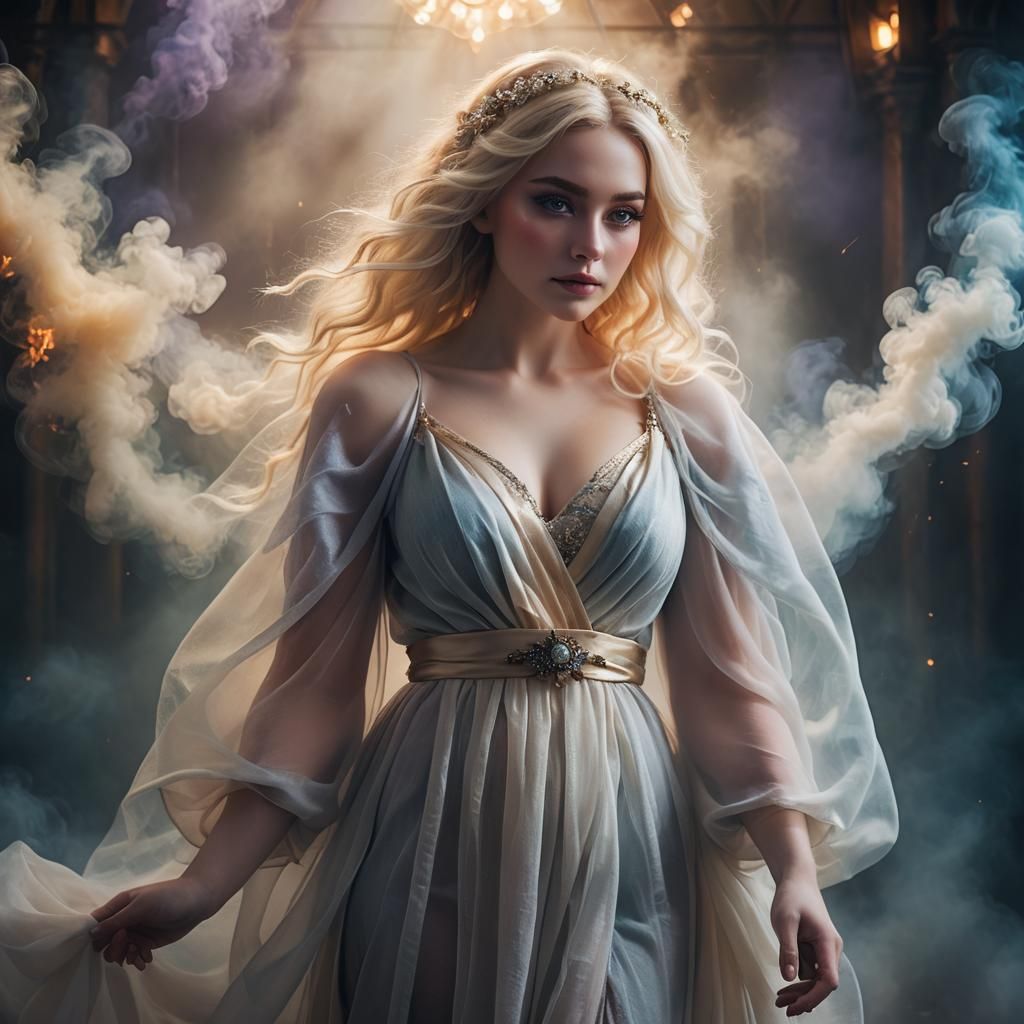 Dreamlike Puppet Portrait with Volumetric Lighting