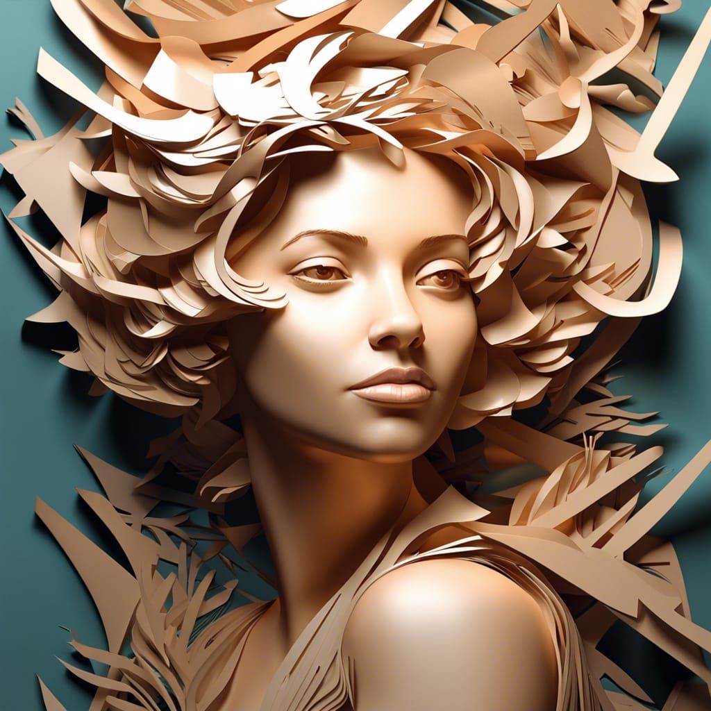 Volumetric Papercut Portrait in Layered 3D Style