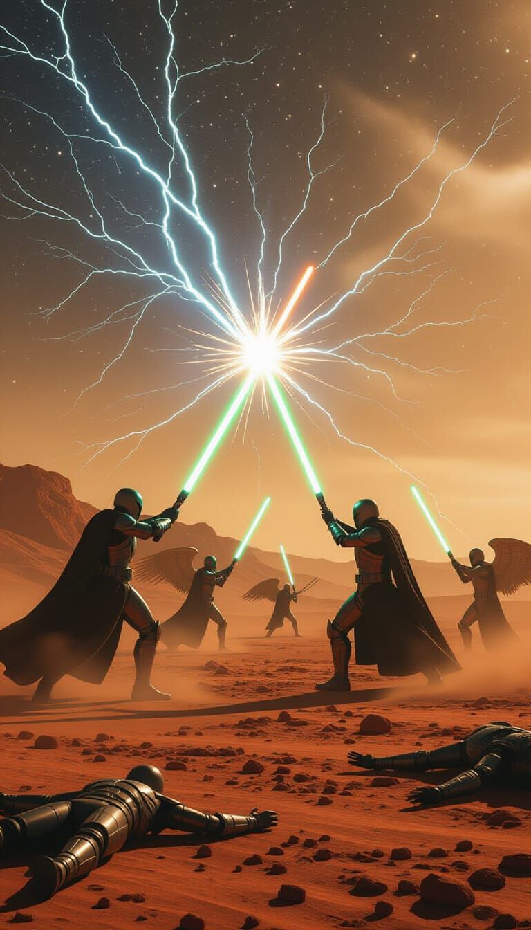 Epic Battle: Giants vs. Angels on Mars