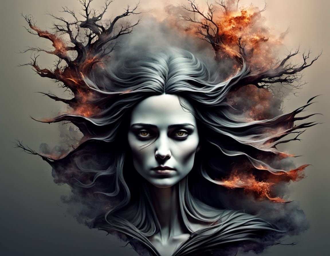 Witches Demise: A Dark & Mystical Night Scene