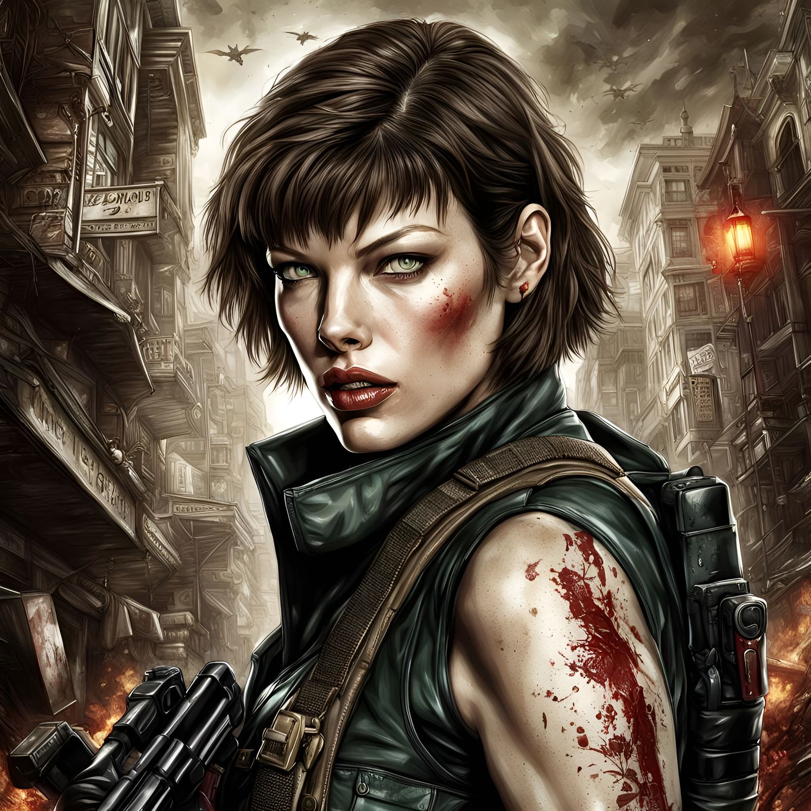 Milla Jovovich in Resident Evil: Digital Art