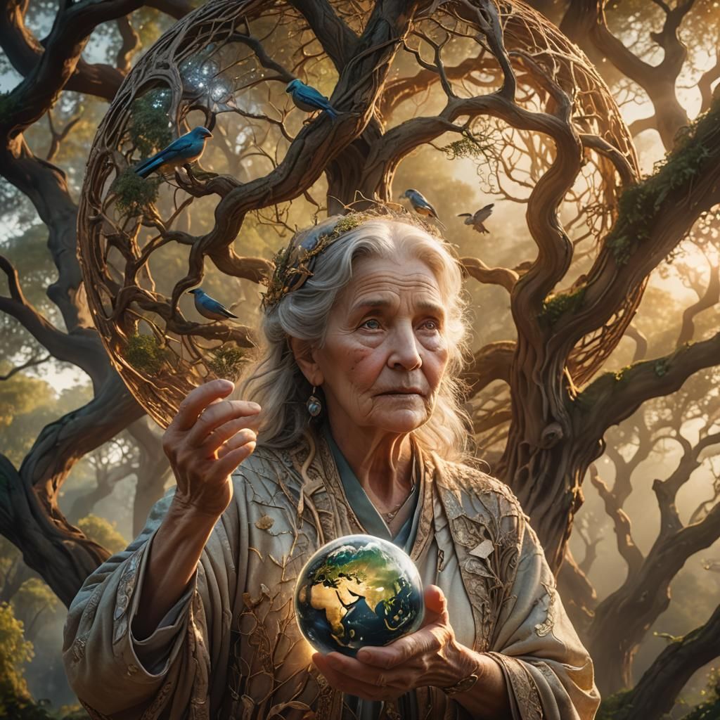 Ethereal Mother Earth Holding the World