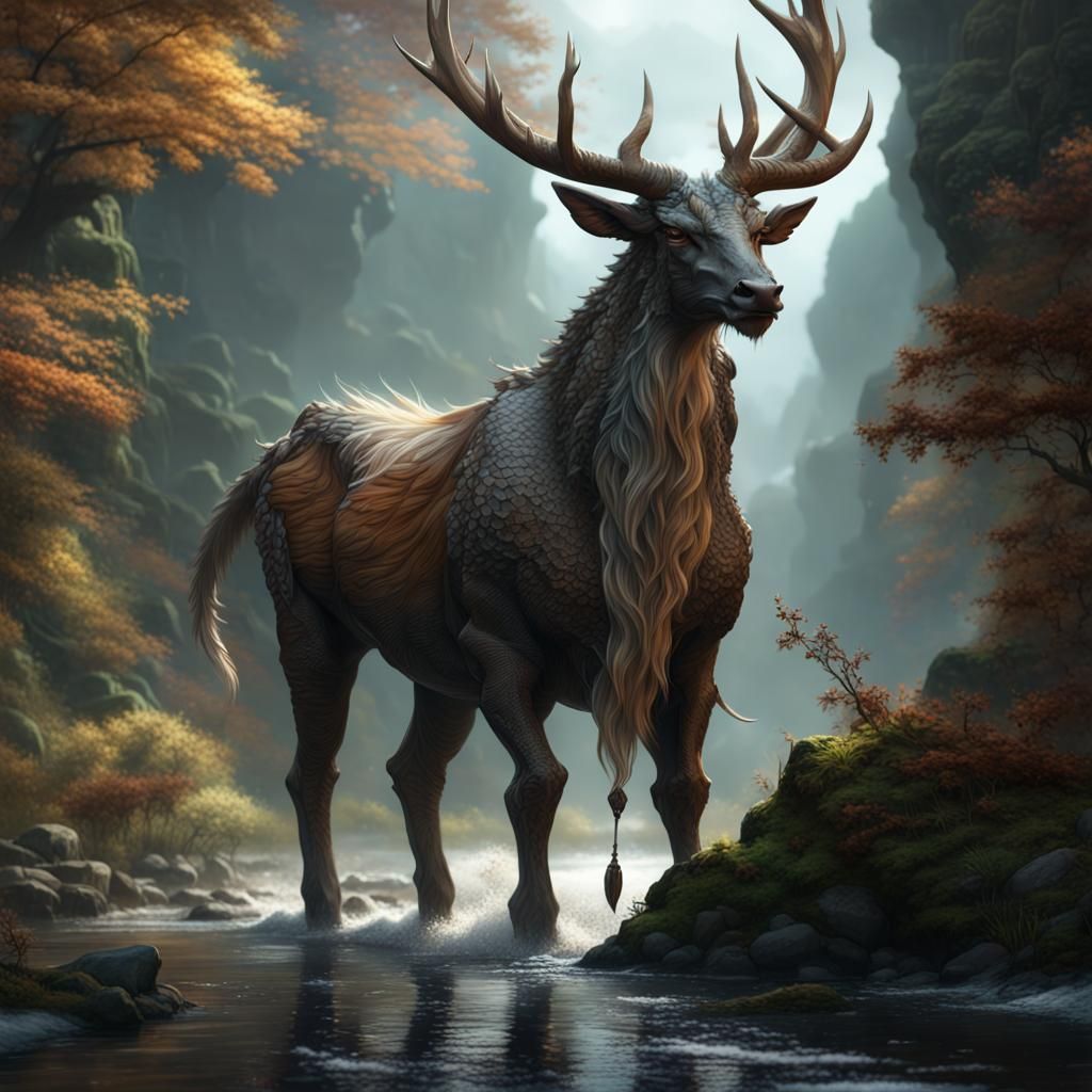 Majestic Kirin: A Dark Fantasy Concept Art