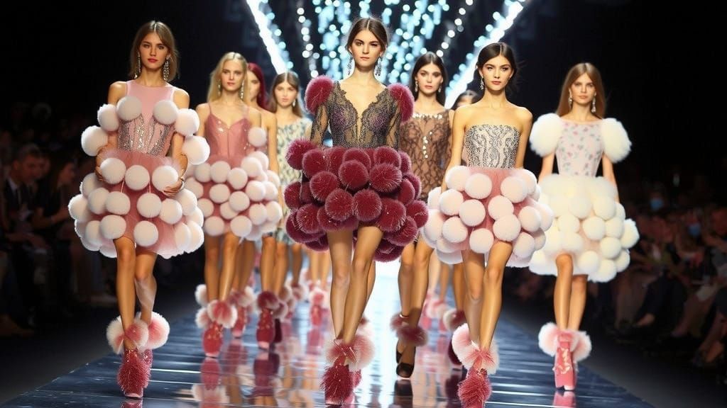 Catwalk Fashion Show Featuring Pom Poms
